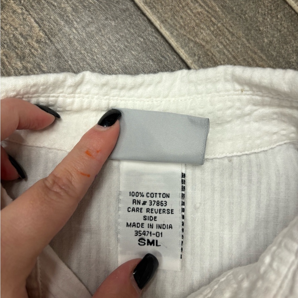 Vintage White Button-Down Shirt Patchwork Floral … - image 4